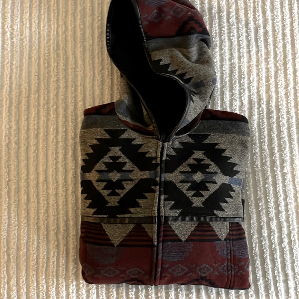 Aztec print reversible jacket